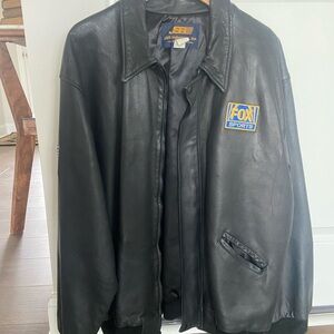 Vintage Leather Black Bomber Jacket